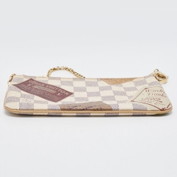 Pre Owned Louis Vuitton Damier Azur Trunks Labels Milla MM Pochette 