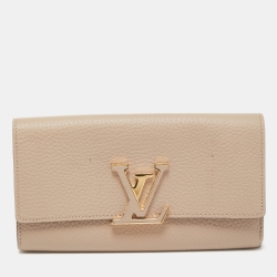 مملوكة مسبقًا Louis Vuitton Galet Taurillon Leather Capucines Wallet