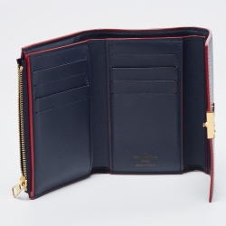 Pre Owned Louis Vuitton Marine Rouge Taurillon Leather Capucines Compact Wallet