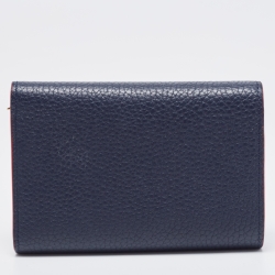 Pre Owned Louis Vuitton Marine Rouge Taurillon Leather Capucines Compact Wallet