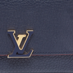 Pre Owned Louis Vuitton Marine Rouge Taurillon Leather Capucines Compact Wallet