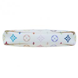 Pre Owned Louis Vuitton White Multicolored Monogram Canvas Pochette Accessoires