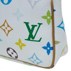 Pre Owned Louis Vuitton White Multicolored Monogram Canvas Pochette Accessoires