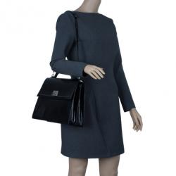 Pre Owned Louis Vuitton Black Epi Patent Leather Electric Sevigne MM