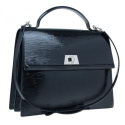 Pre Owned Louis Vuitton Black Epi Patent Leather Electric Sevigne MM