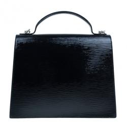 Pre Owned Louis Vuitton Black Epi Patent Leather Electric Sevigne MM
