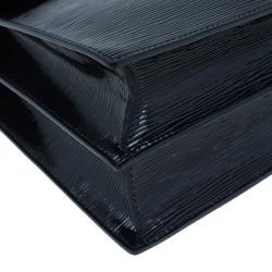 Pre Owned Louis Vuitton Black Epi Patent Leather Electric Sevigne MM