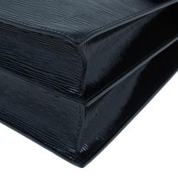 Pre Owned Louis Vuitton Black Epi Patent Leather Electric Sevigne MM