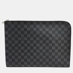 Louis Vuitton Black & White Checkered Petite Malle Bag