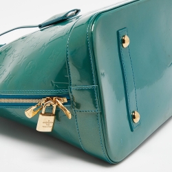 Pre Owned Louis Vuitton Blue Galactic Monogram Vernis Alma GM Bag