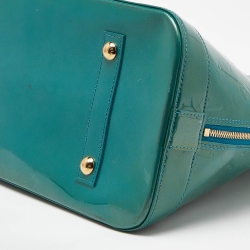 Pre Owned Louis Vuitton Blue Galactic Monogram Vernis Alma GM Bag