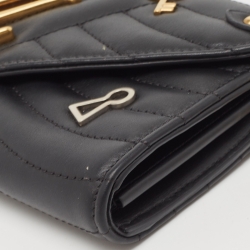 Louis Vuitton Black Leather Love Lock New Wave Long Wallet
