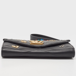 Louis Vuitton Black Leather Love Lock New Wave Long Wallet