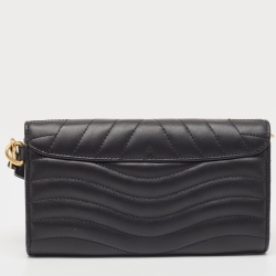 Louis Vuitton Black Leather Love Lock New Wave Long Wallet