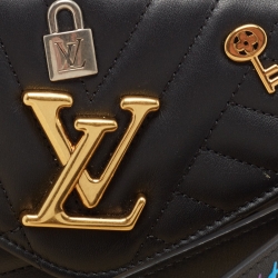 Louis Vuitton Black Leather Love Lock New Wave Long Wallet