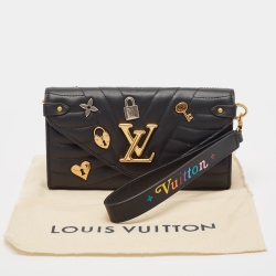 Louis Vuitton Black Leather Love Lock New Wave Long Wallet