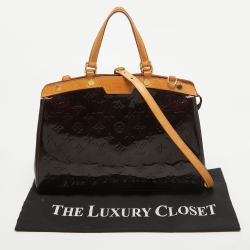 Pre Owned Louis Vuitton Amarante Monogram Vernis Brea MM Bag