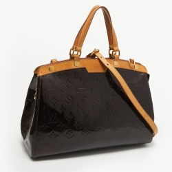 Pre Owned Louis Vuitton Amarante Monogram Vernis Brea MM Bag