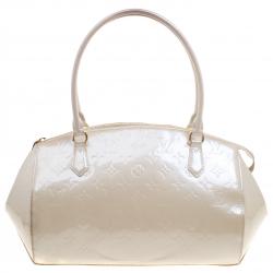 Authentic Louis Vuitton Ivory Vernis Leather sherwood GM Shoulder Handbag