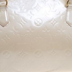 Pre Owned Louis Vuitton Blanc Corail Monogram Vernis Sherwood GM Bag