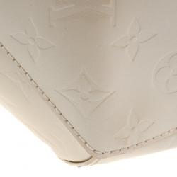 Pre Owned Louis Vuitton Blanc Corail Monogram Vernis Sherwood GM Bag