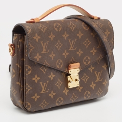 Pre Owned Louis Vuitton Monogram Canvas Pochette Metis Bag