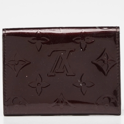 مملوكة مسبقًا Louis Vuitton Amarante Monogram Vernis Envelope Business Card Holder