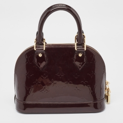 Pre Owned Louis Vuitton Amarante Monogram Vernis Alma BB Bag
