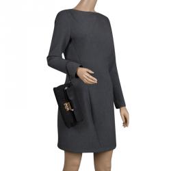 Pre Owned حقيبة يد صغيرة لوي فيتون دينتيل جلد لامعة مونوغرام سوداء