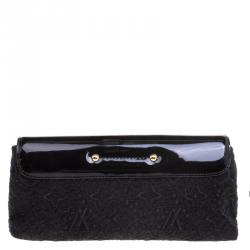 Pre Owned حقيبة يد صغيرة لوي فيتون دينتيل جلد لامعة مونوغرام سوداء