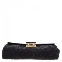 Pre Owned حقيبة يد صغيرة لوي فيتون دينتيل جلد لامعة مونوغرام سوداء