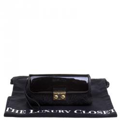 Pre Owned حقيبة يد صغيرة لوي فيتون دينتيل جلد لامعة مونوغرام سوداء