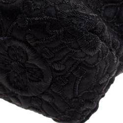 Pre Owned حقيبة يد صغيرة لوي فيتون دينتيل جلد لامعة مونوغرام سوداء