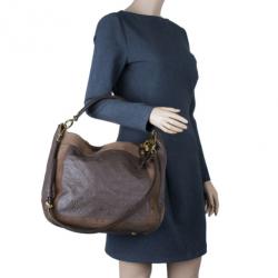 Pre Owned حقيبة يد هوبو لوي فيتون مونوجرامي إمبرينت جلد رمادي غامق أوداسيوس أومبير