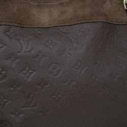 Pre Owned حقيبة يد هوبو لوي فيتون مونوجرامي إمبرينت جلد رمادي غامق أوداسيوس أومبير