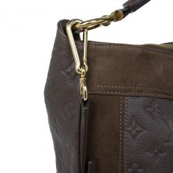 Pre Owned حقيبة يد هوبو لوي فيتون مونوجرامي إمبرينت جلد رمادي غامق أوداسيوس أومبير