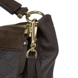 Pre Owned حقيبة يد هوبو لوي فيتون مونوجرامي إمبرينت جلد رمادي غامق أوداسيوس أومبير