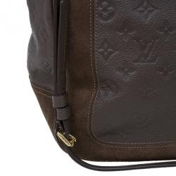 Pre Owned حقيبة يد هوبو لوي فيتون مونوجرامي إمبرينت جلد رمادي غامق أوداسيوس أومبير