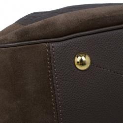 Pre Owned حقيبة يد هوبو لوي فيتون مونوجرامي إمبرينت جلد رمادي غامق أوداسيوس أومبير