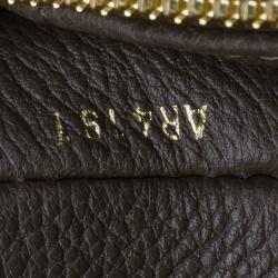 Pre Owned حقيبة يد هوبو لوي فيتون مونوجرامي إمبرينت جلد رمادي غامق أوداسيوس أومبير