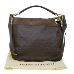 Pre Owned حقيبة يد هوبو لوي فيتون مونوجرامي إمبرينت جلد رمادي غامق أوداسيوس أومبير