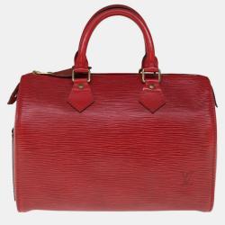 Louis Vuitton Red Epi Leather Speedy 25 Top Handle Bag