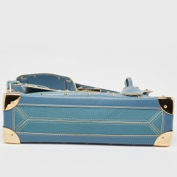 Pre Owned Louis Vuitton Blue Suhali Leather Le Talentueux Bag