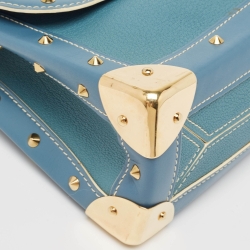 Pre Owned Louis Vuitton Blue Suhali Leather Le Talentueux Bag