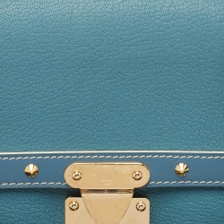 Pre Owned Louis Vuitton Blue Suhali Leather Le Talentueux Bag