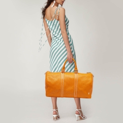 Pre Owned Louis Vuitton Safran Tobago Leather Keepall 50 Bag