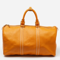 Pre Owned Louis Vuitton Safran Tobago Leather Keepall 50 Bag
