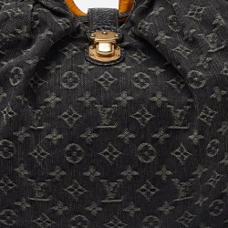 مملوكة مسبقًا Louis Vuitton Black Denim Monogram Surya XL Bag