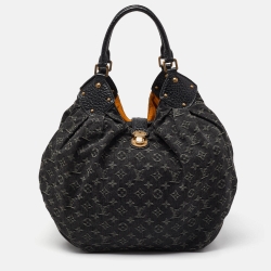 مملوكة مسبقًا Louis Vuitton Black Denim Monogram Surya XL Bag