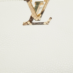 مملوكة مسبقًا Louis Vuitton White/Beige Taurillon Leather and Python Mini Capucines Bag